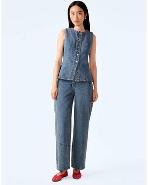 OMNES Jeans Zola Mid-Rise Barrel Jean - Blue