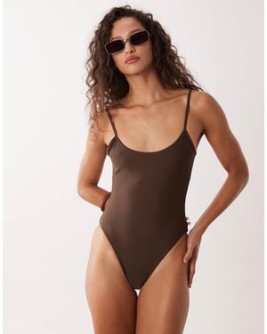 Rhythm Classic Minimal Swimsuit - Brown