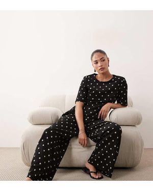 JDY Petite Pantaloni Ampi Neri A Pois - Nero