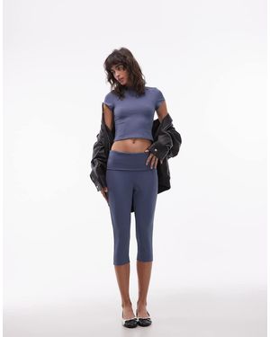 ASOS Pantalones Capri Azules Con Detalle Plegado De (Parte De Un Conjunto)