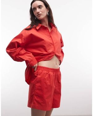 ASOS Short Met Elastische Taille En Lange Pasvorm - Rood
