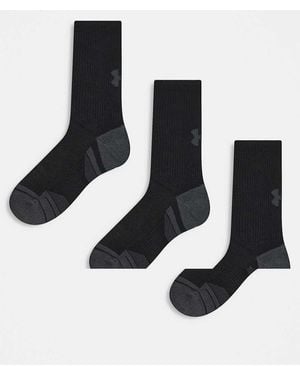 Under Armour Performance Tech 3 Pack Crew Socks - Black