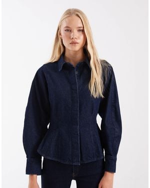 ASOS Denim Waisted Shirt Co-ord - Blue