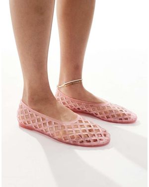 Stradivarius Cut Out Jelly Shoe - Pink