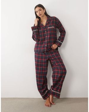Nobody's Child Cotton Lace Trim Pyjama Shirt Set - Blue