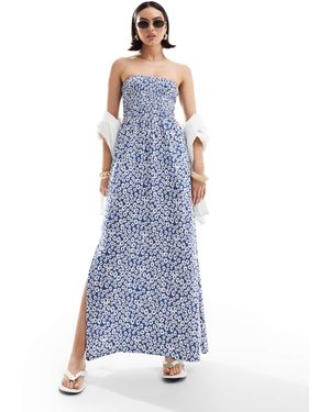 Threadbare – trägerloses midikleid - Blau