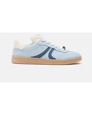 Stradivarius Baskets casual en cuir - Bleu