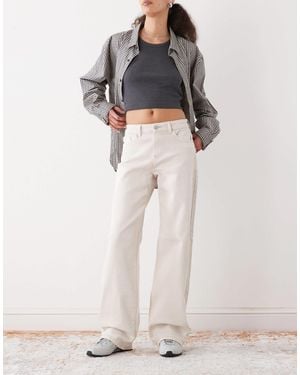 Noisy May Yolanda Mid Rise Straight Leg Jeans - White