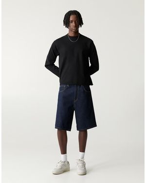 Pull&Bear Baggy Denim Bermuda Shorts - Blue