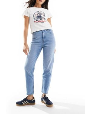 Bershka Comfort Fit Mom Jean - Blue