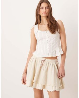 Free People Lady Tulip Ruffle Mini Skirt - White