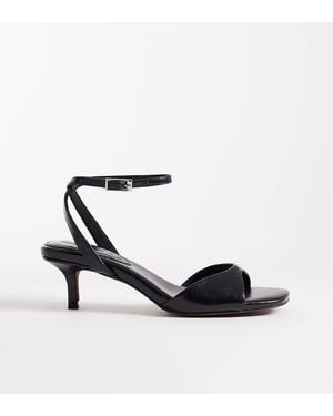 ASOS Wide Fit Heartfelt Barely There Kitten Heel Sandals - White