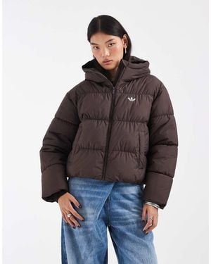 adidas Originals Padded Hooded Jacket - Brown