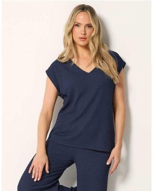 Long Tall Sally Textured Top - Blue