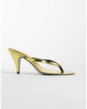 Mango Starring Hailey Bieber Thong Heeled Sandal - Natural