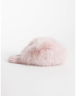 SEQWL Smarties Fluffy Pom Pom Slippers - Pink