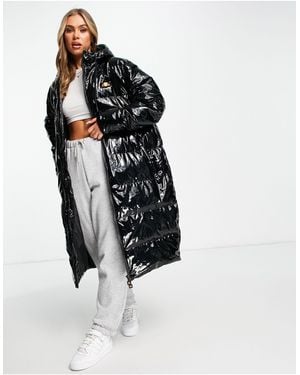 Ellesse Longline Wet Look Puffer - Black