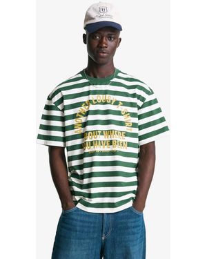 Bershka T-Shirt A Maniche Corte Con Stampa Grafica - Verde