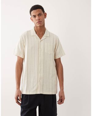 Brave Soul Textured Short Sleeve Shirt - Natural