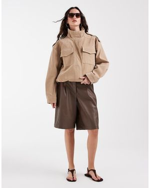 BRONZE SNAKE Alegra Funnel Neck Jacket - Natural