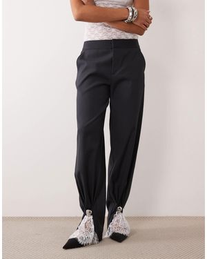 laagam Ivah Tailored Trousers With Lace Detail - Blue