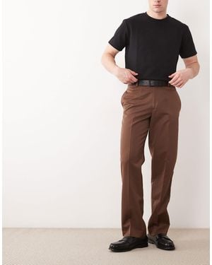 ASOS Tailored Straight Leg Pants - Brown