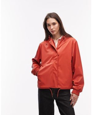 Rains 18040 String Waterproof Hooded Jacket - Red