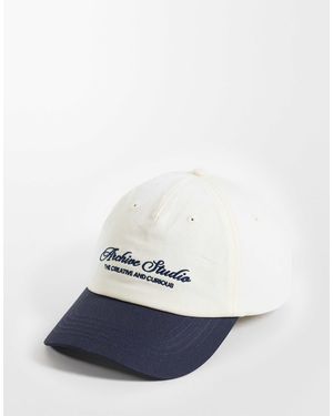 ASOS Baseball Contrast Cap With Logo Graphic - White