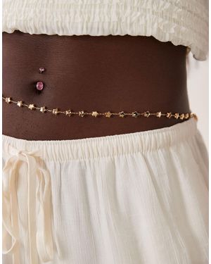 ASOS – farbene bauchkette mit stern-design - Braun