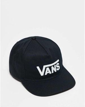 Vans Gorra Negra Con Botones De Presión En La Parte Trasera Y Logo Drop V De - Azul