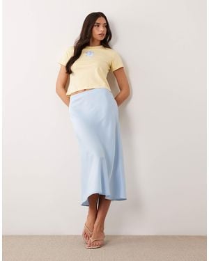 Y.A.S Satin Midi Skirt - Blue