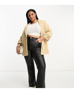 River Island Pleat Sleeve Blazer Co-ord - White