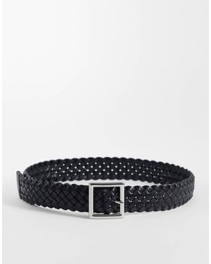 TOPSHOP – gewebter ledergürtel - Schwarz
