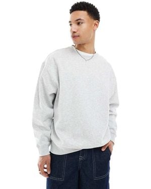 Weekday Sudadera Melange Extragrande De - Blanco