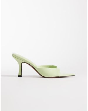 ASOS Mules Verde De Tacón Con Puntera Fina Hotline De