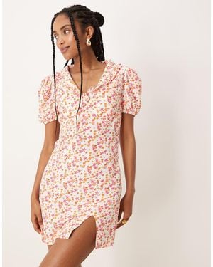 Glamorous V Neck Mini Dress - Pink
