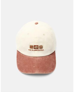 Pull&Bear – kappe mit "island rhythm"-stickerei - Weiß
