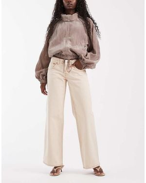 Motel Low Rise Parralel Jeans - Natural