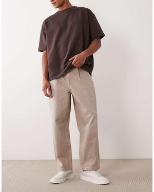 ASOS Relaxed Tapered Jeans - Natural