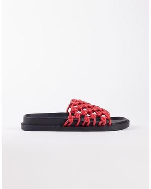 SEQWL Geweven Platte Sandalen - Rood
