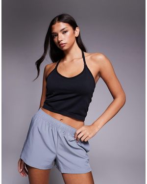 4505 Seamless Halter Neck Vest With Inner Bra - Gray