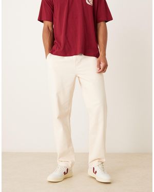 ASOS Straight Pull On Chinos - Natural