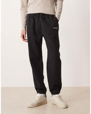 Abercrombie & Fitch Logo Detail Relaxed Cuffed Jogger - Black