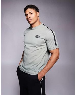 EA7 Armani T-shirt With Logo Tape Detail - Grey