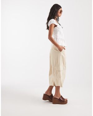 ASOS Bermudas Cargo-Marrón - Blanco