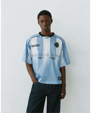 Pull&Bear Stwd New York T-Shirt Squadrata Azzurro Cielo - Blu