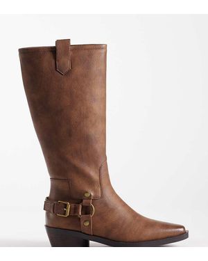 Glamorous Stivali Al Ginocchio Stile Western Marroni A Pianta Larga - Marrone