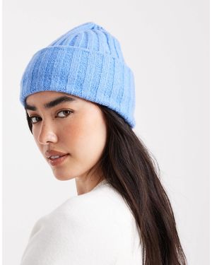 New Look – gerippte strickmütze - Blau