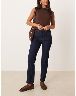 Aware Vaqueros Azul Oscuro Enjuagado Elásticos De Pernera Recta Y Talle Alto Alice De