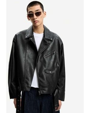 Bershka Leather Effect Jacket - Black